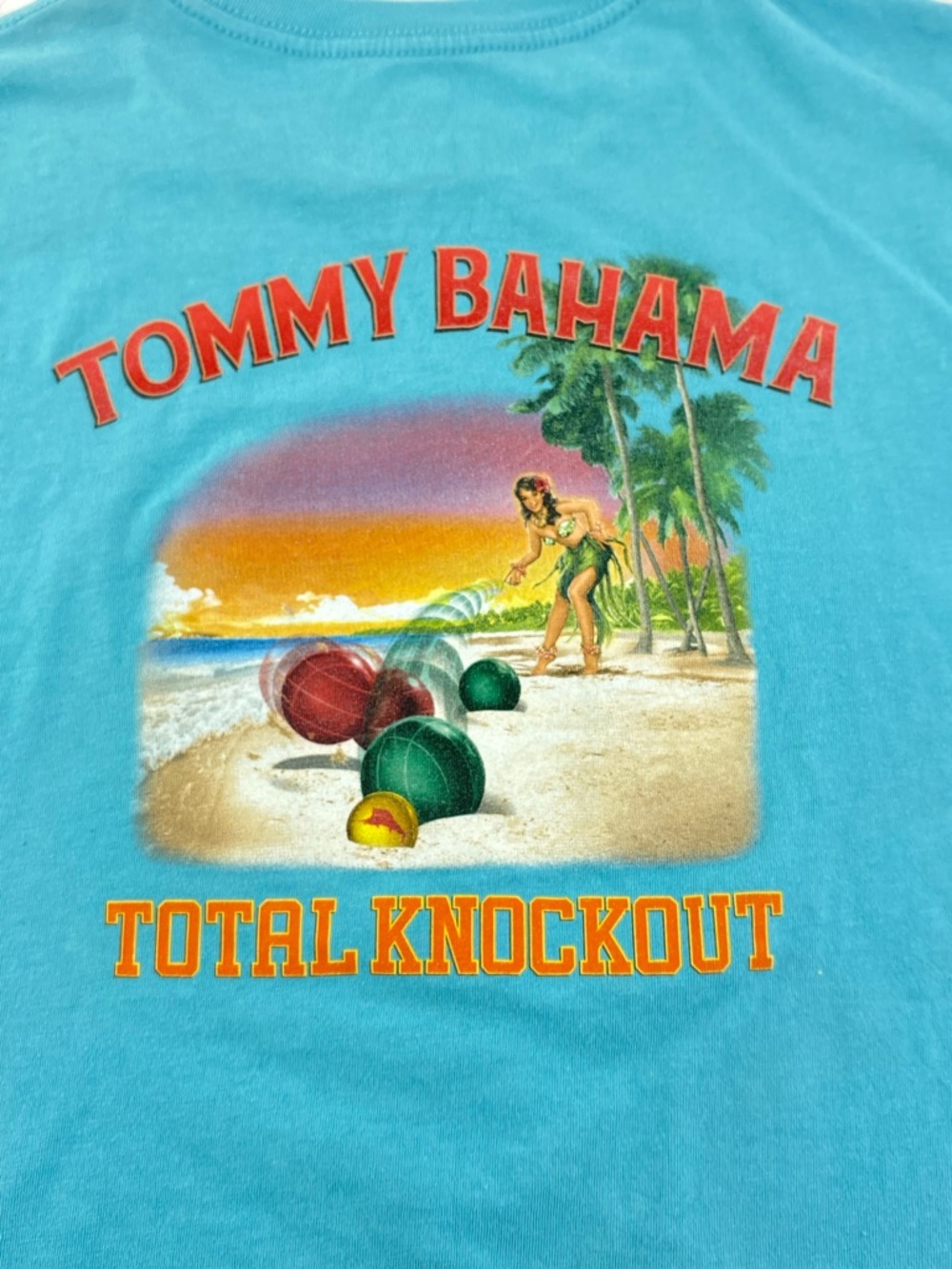 Tommy Bahama Relax "Total Knockout" Turquoise Beach Graphic T-Shirt Men’s Size:L